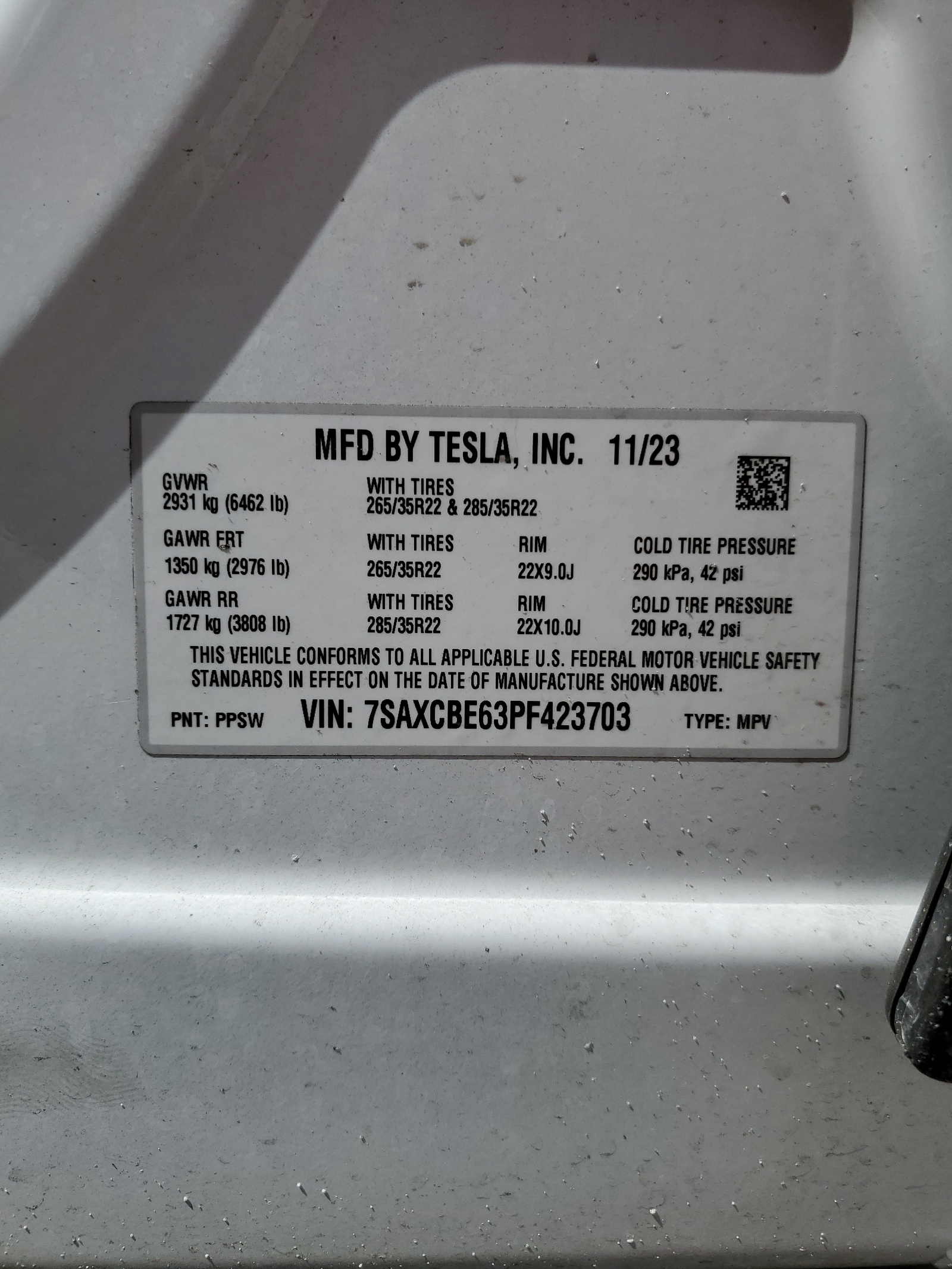 7SAXCBE63PF423703 2023 Tesla Model X