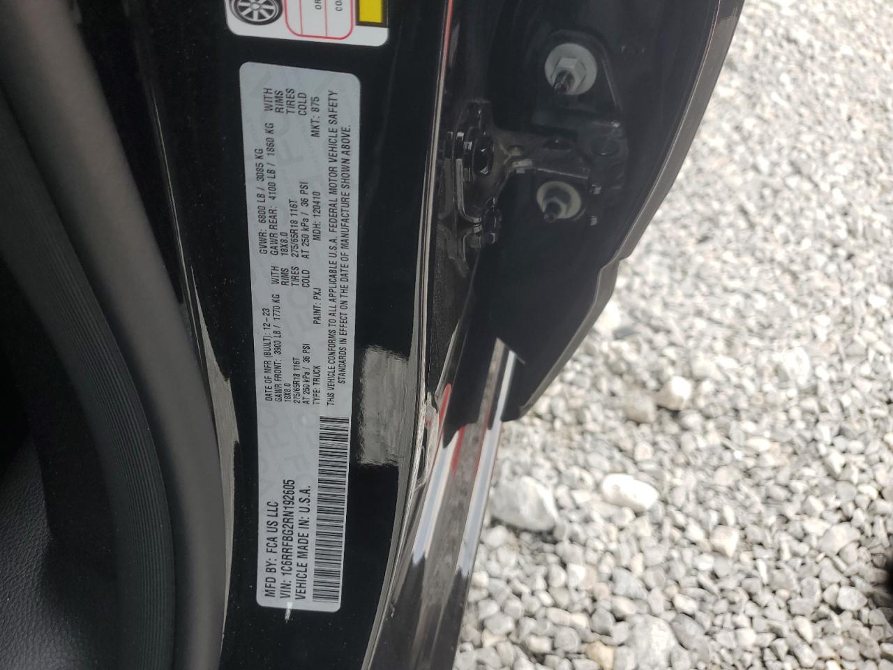 2024 Ram 1500 Big Horn/Lone Star VIN: 1C6RRFBG2RN192605 Lot: 63271744