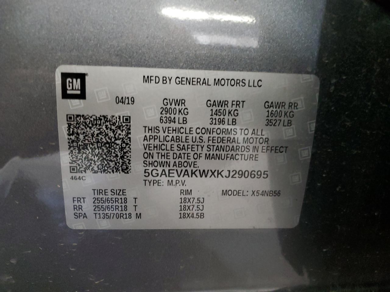 2019 Buick Enclave Essence VIN: 5GAEVAKWXKJ290695 Lot: 62132754