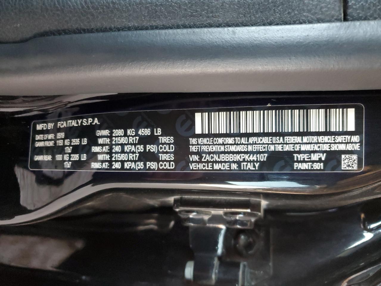 2019 Jeep Renegade Latitude VIN: ZACNJBBB9KPK44107 Lot: 64875824