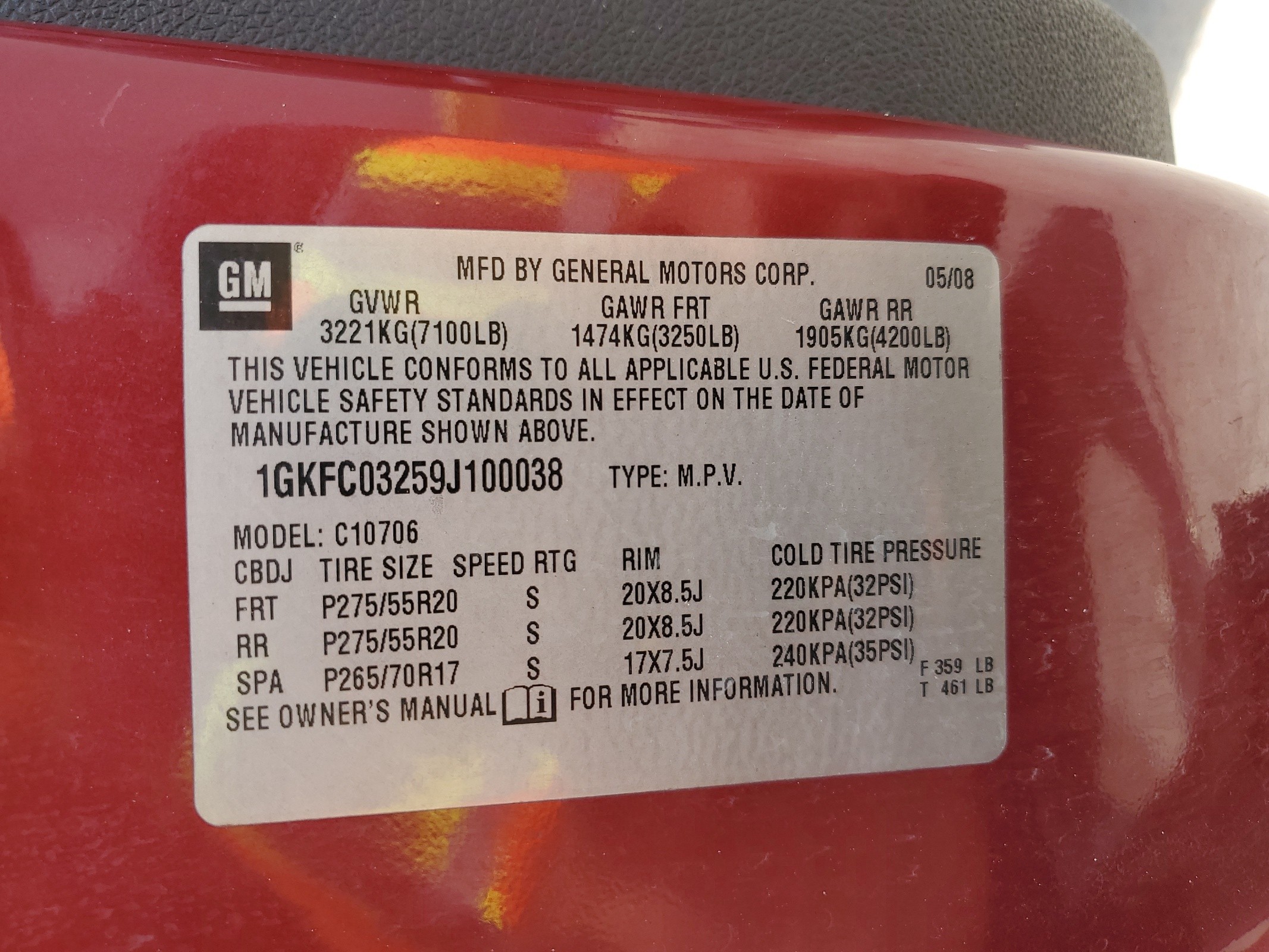 1GKFC03259J100038 2009 GMC Yukon Denali