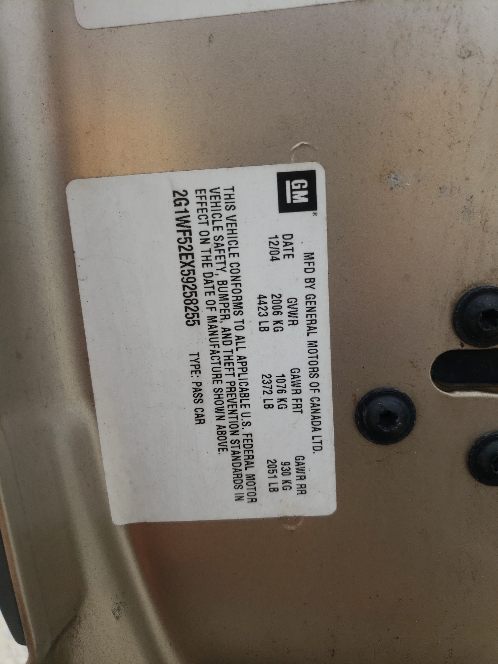 2G1WF52EX59258255 2005 Chevrolet Impala