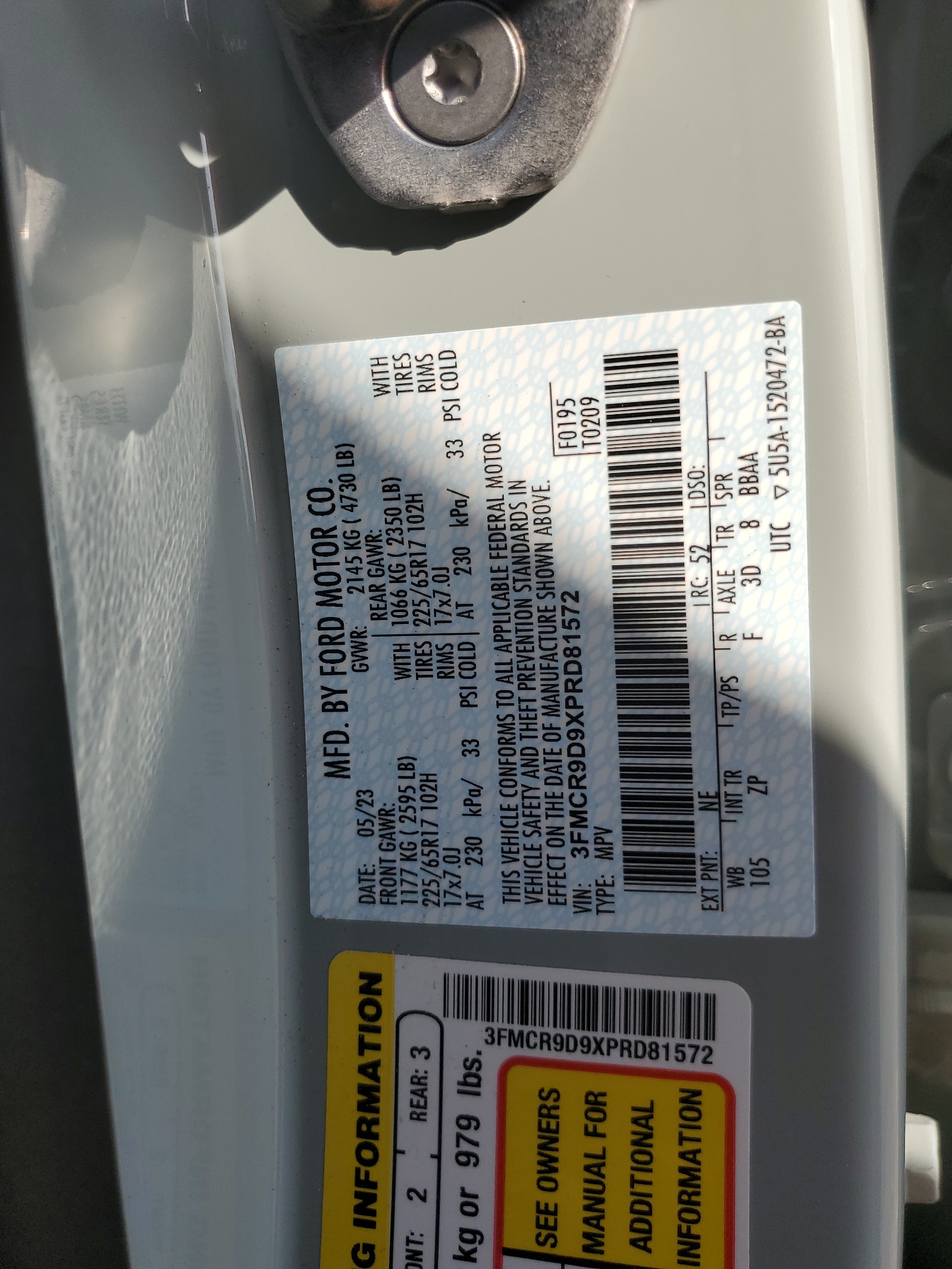 3FMCR9D9XPRD81572 2023 Ford Bronco Sport Badlands