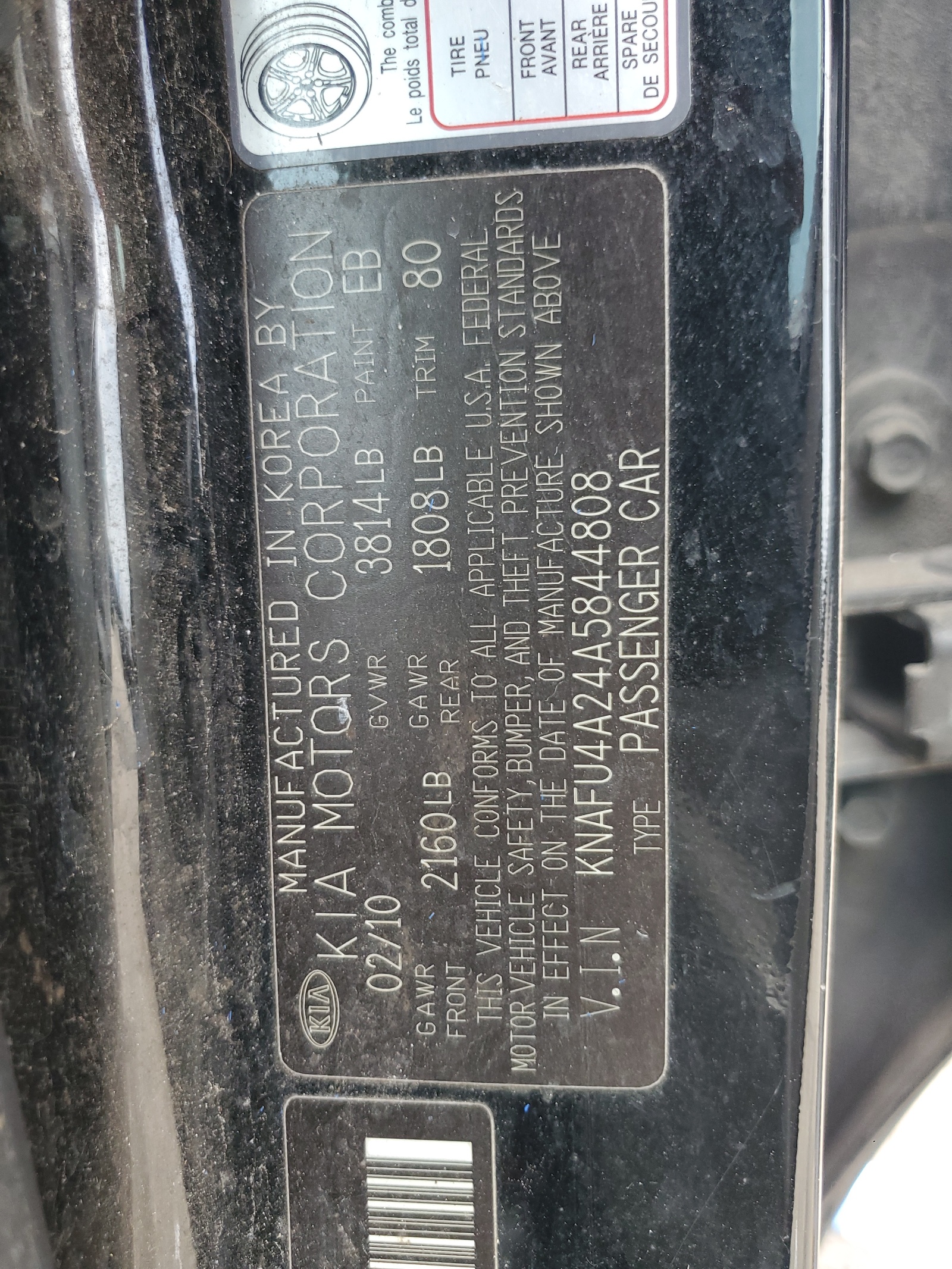 KNAFU4A24A5844808 2010 Kia Forte Ex