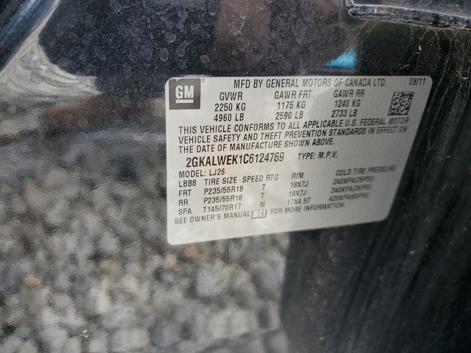 2GKALWEK1C6124769 2012 GMC Terrain Slt