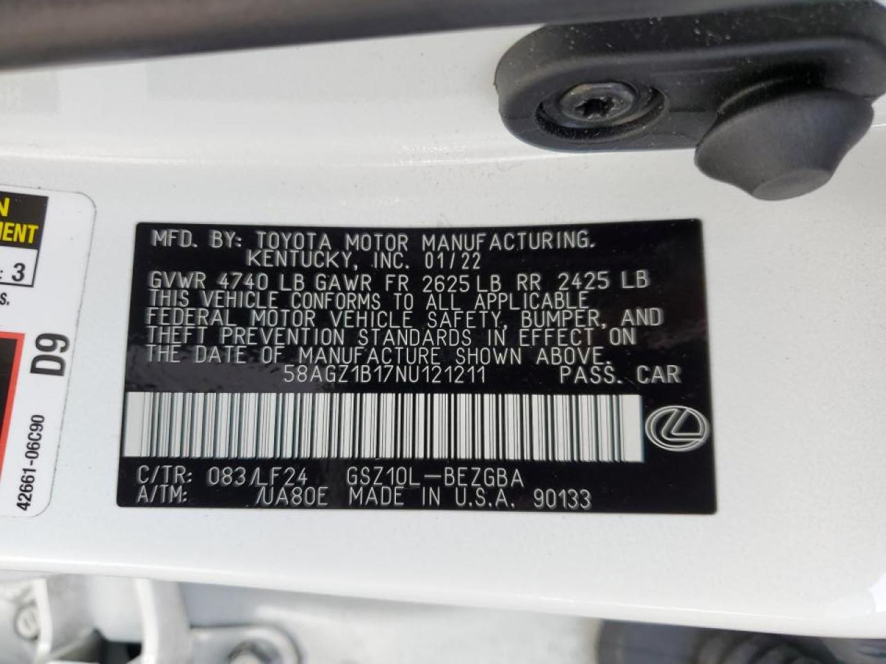 2022 Lexus Es 350 Base VIN: 58AGZ1B17NU121211 Lot: 63877734