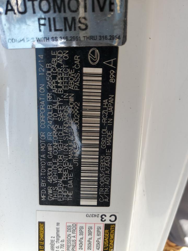 2015 Lexus Rc 350 VIN: JTHHE5BC5F5002992 Lot: 65221904