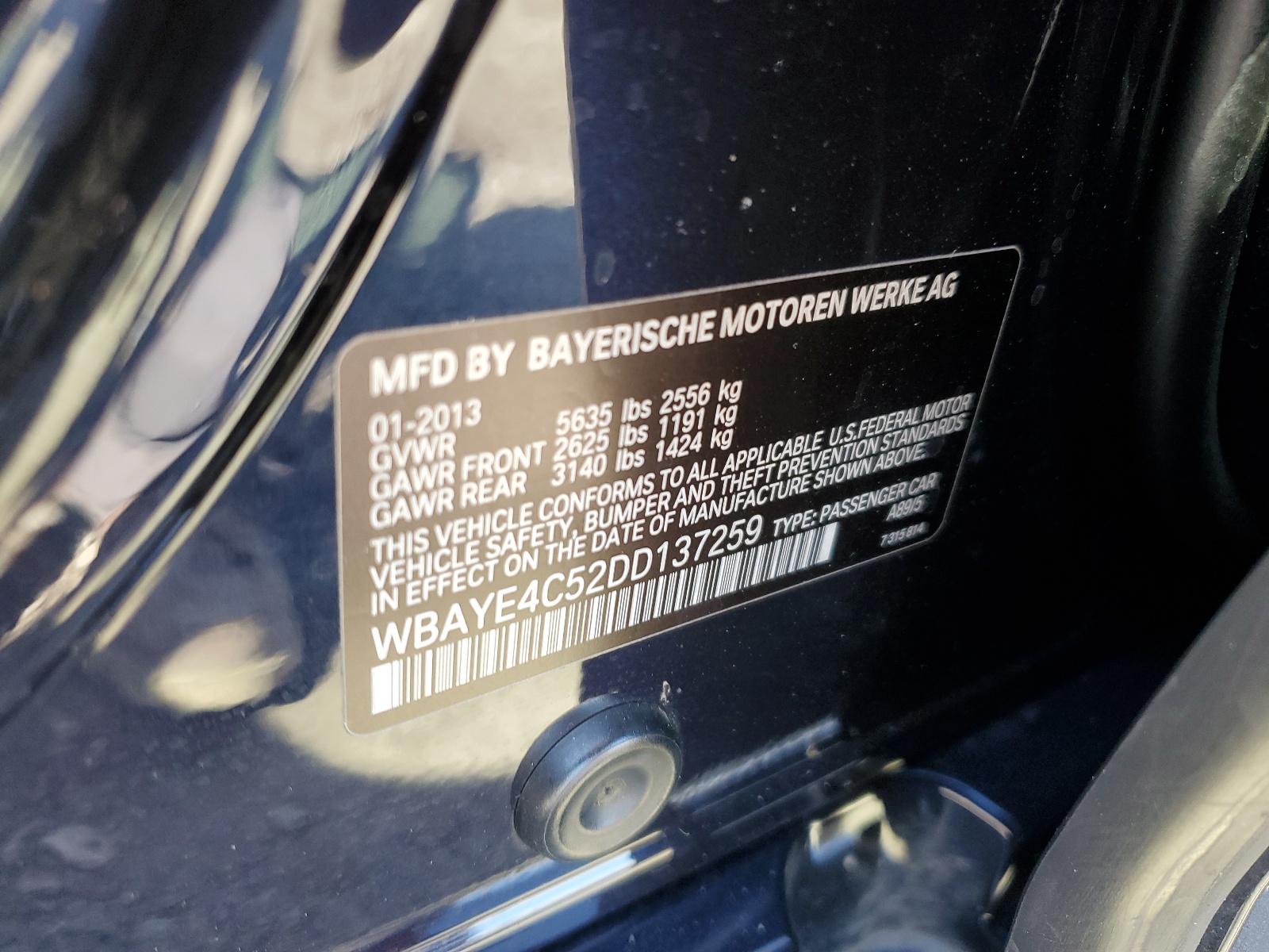 WBAYE4C52DD137259 2013 BMW 740 Li