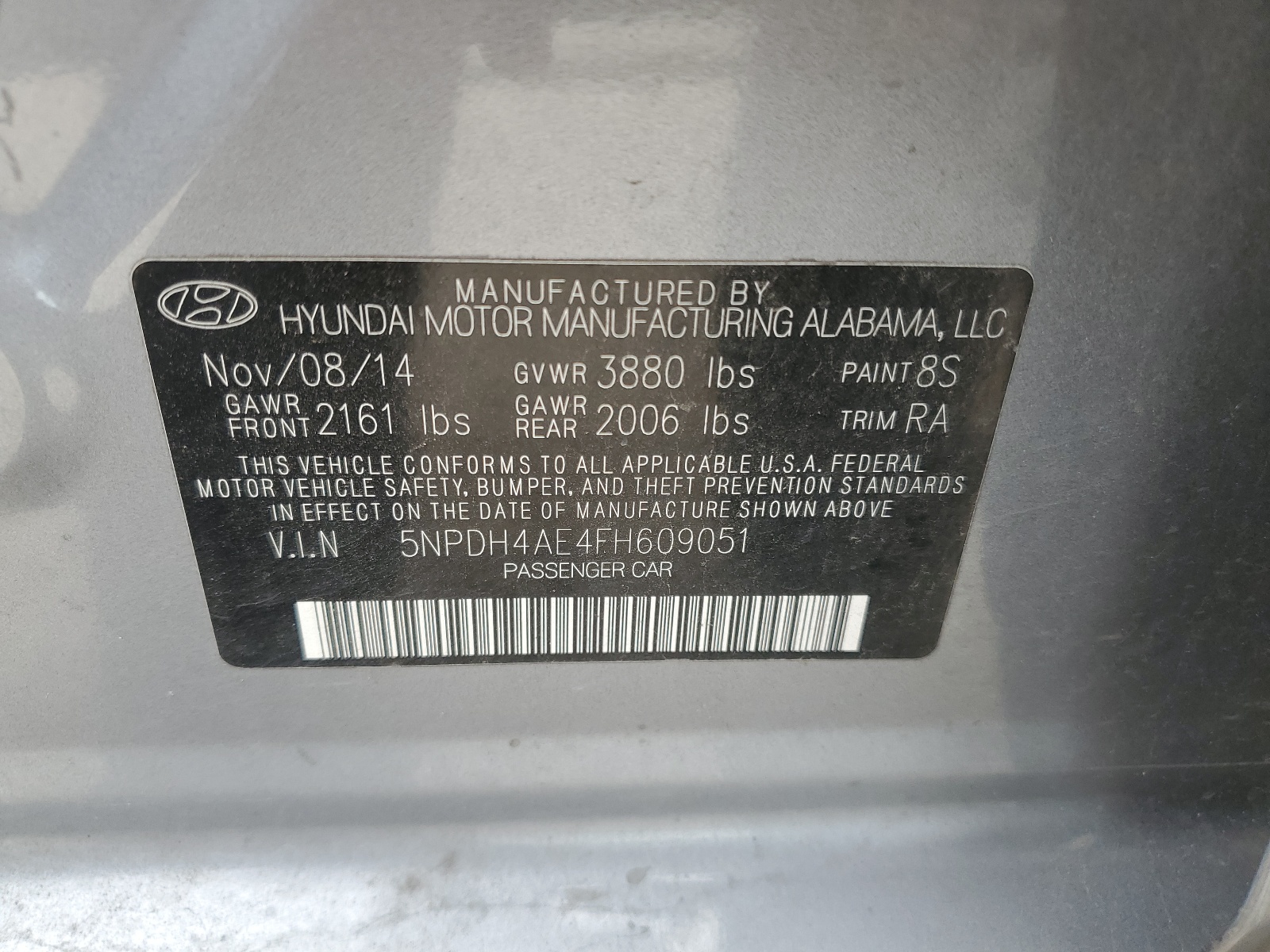 5NPDH4AE4FH609051 2015 Hyundai Elantra Se