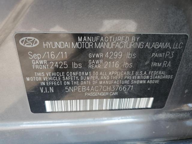 5NPEB4AC7CH376671 | 2012 Hyundai sonata gls