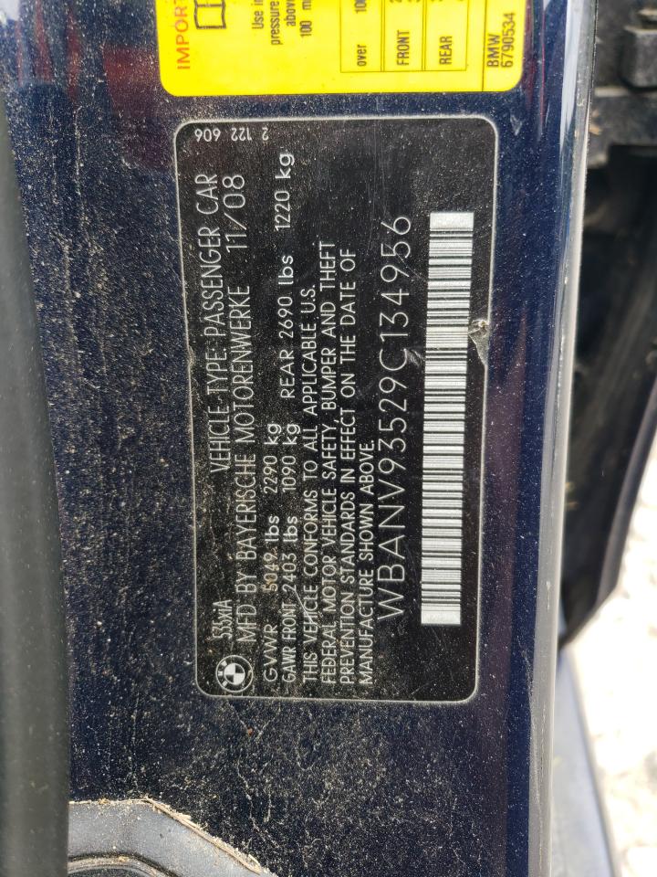 2009 BMW 535 Xi VIN: WBANV93529C134956 Lot: 65621594