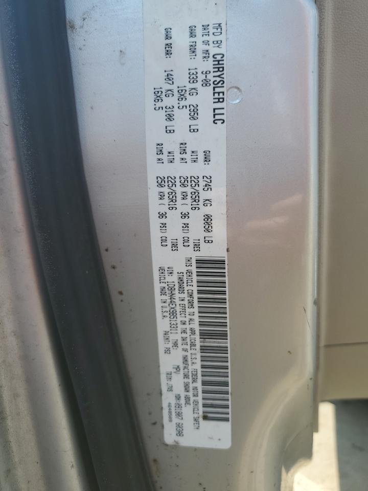 2009 Dodge Grand Caravan Se VIN: 1D8HN44EX9B513311 Lot: 62916414