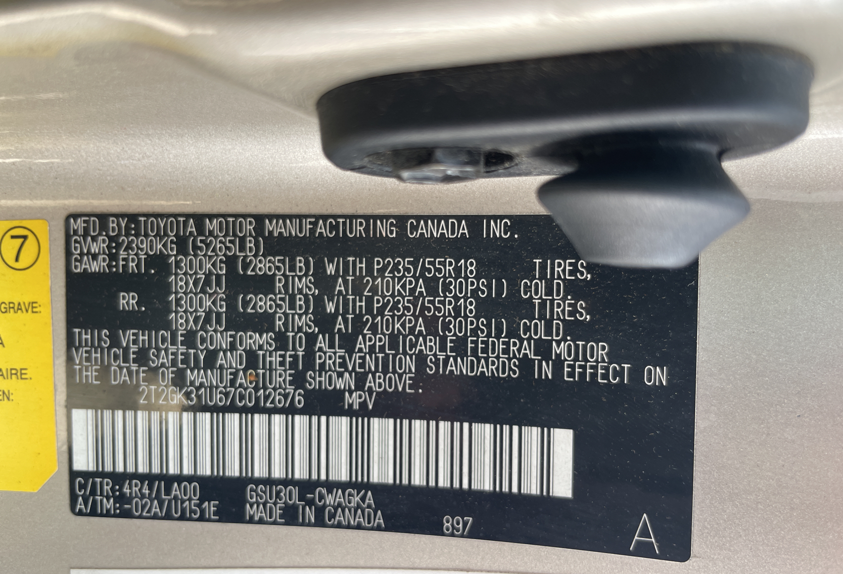 2T2GK31U67C012676 2007 Lexus Rx 350