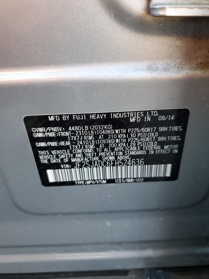 2015 Subaru Forester 2.5I Premium VIN: JF2SJADC6FH524636 Lot: 65272754