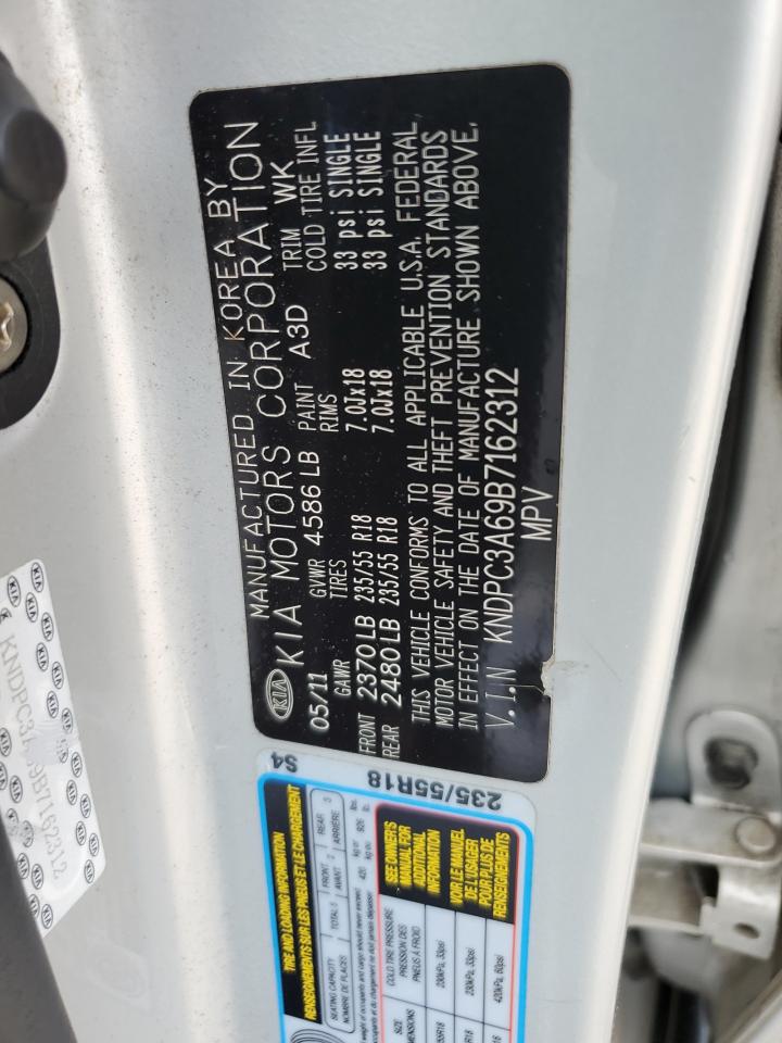 2011 Kia Sportage Ex VIN: KNDPC3A69B7162312 Lot: 64683184