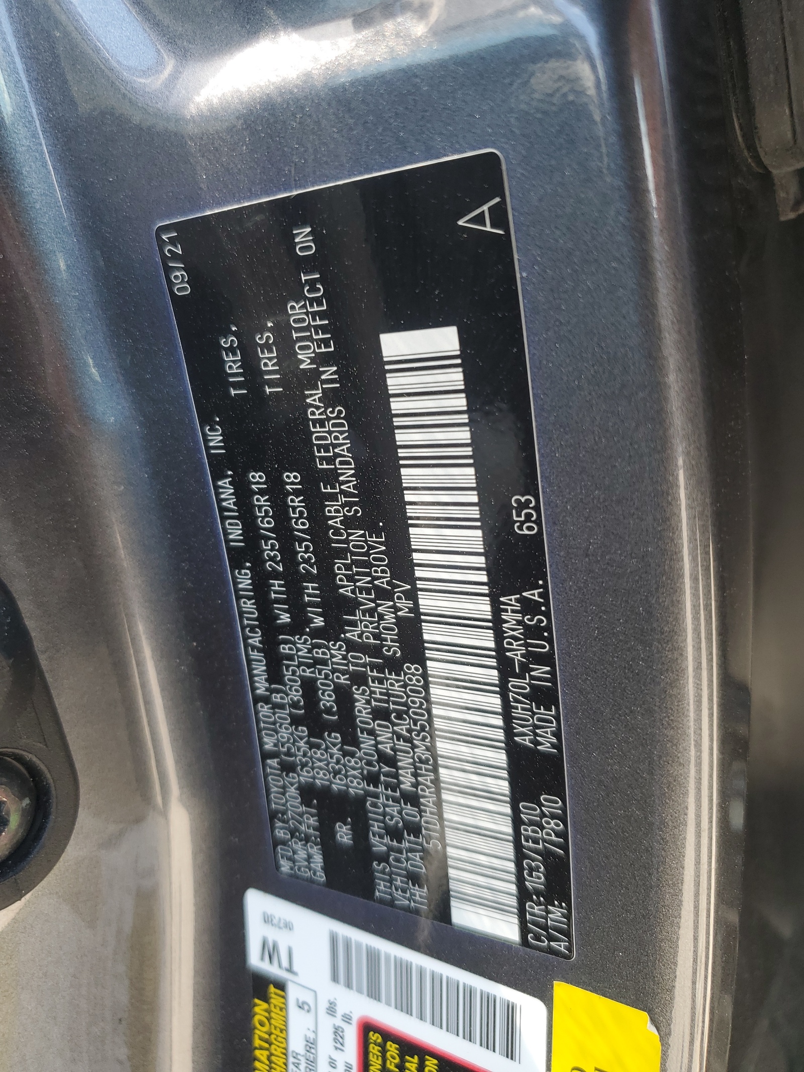 5TDHARAH3MS509088 2021 Toyota Highlander Hybrid Xle