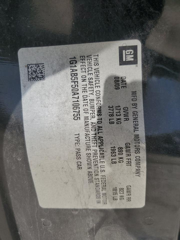 2010 Chevrolet Cobalt Ls VIN: 1G1AB5F50A7106755 Lot: 64109094