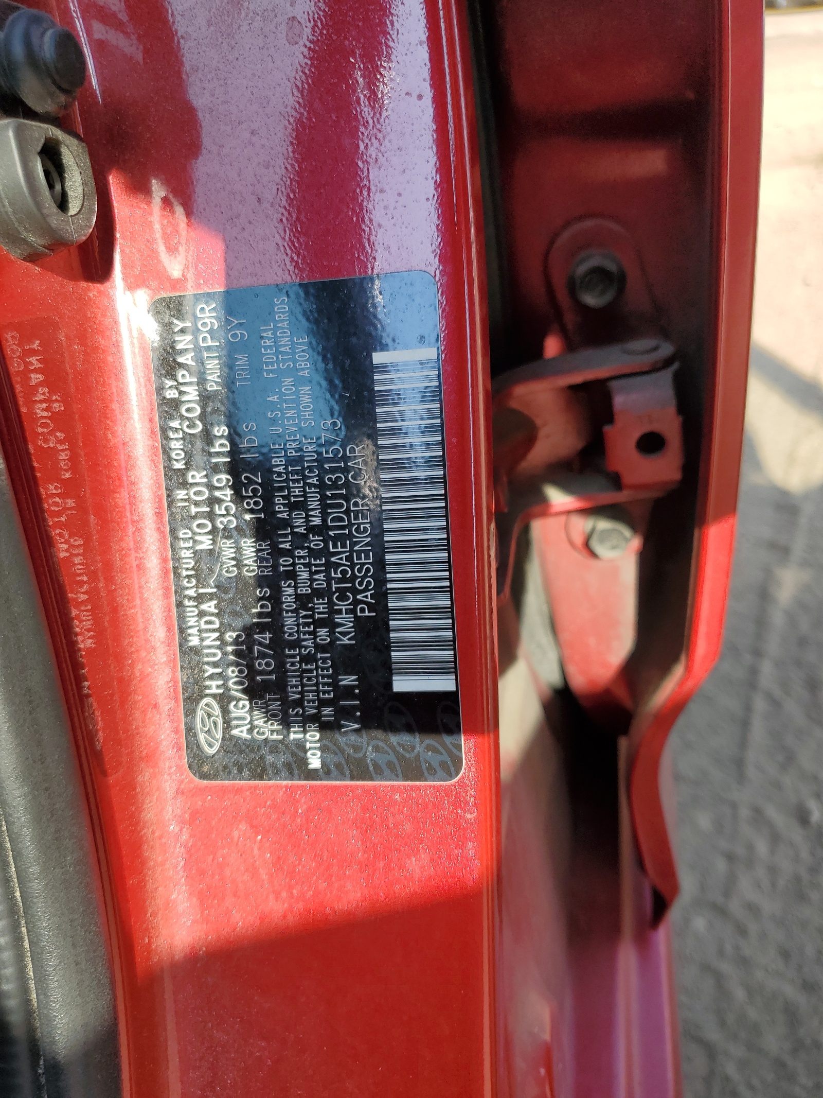 KMHCT5AE1DU131573 2013 Hyundai Accent Gls