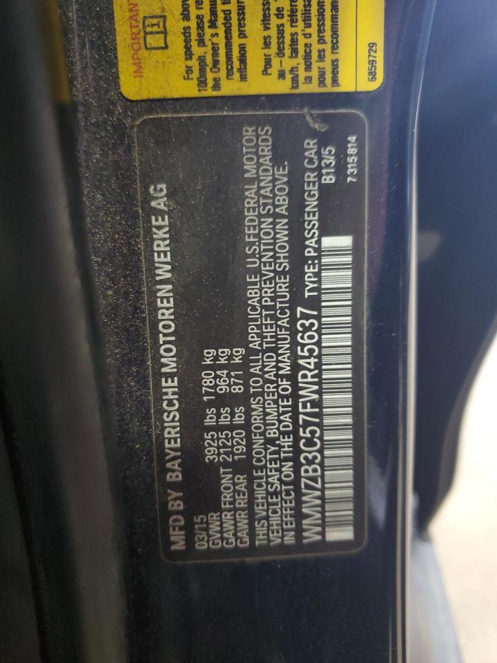 2015 Mini Cooper Countryman VIN: WMWZB3C57FWR45637 Lot: 63811994