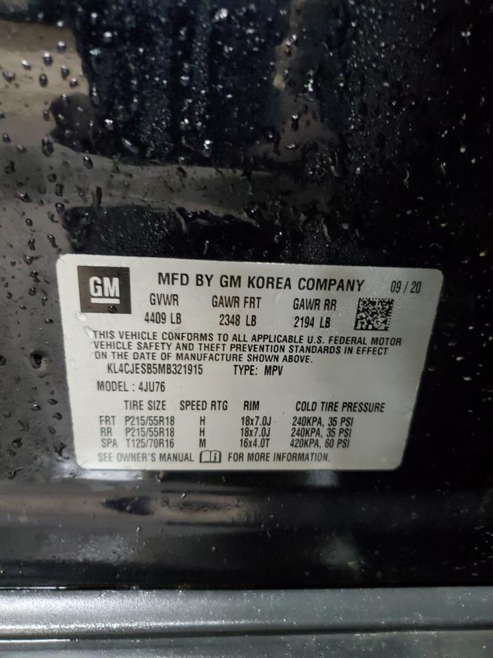 2021 Buick Encore Preferred VIN: KL4CJESB5MB321915 Lot: 64070364