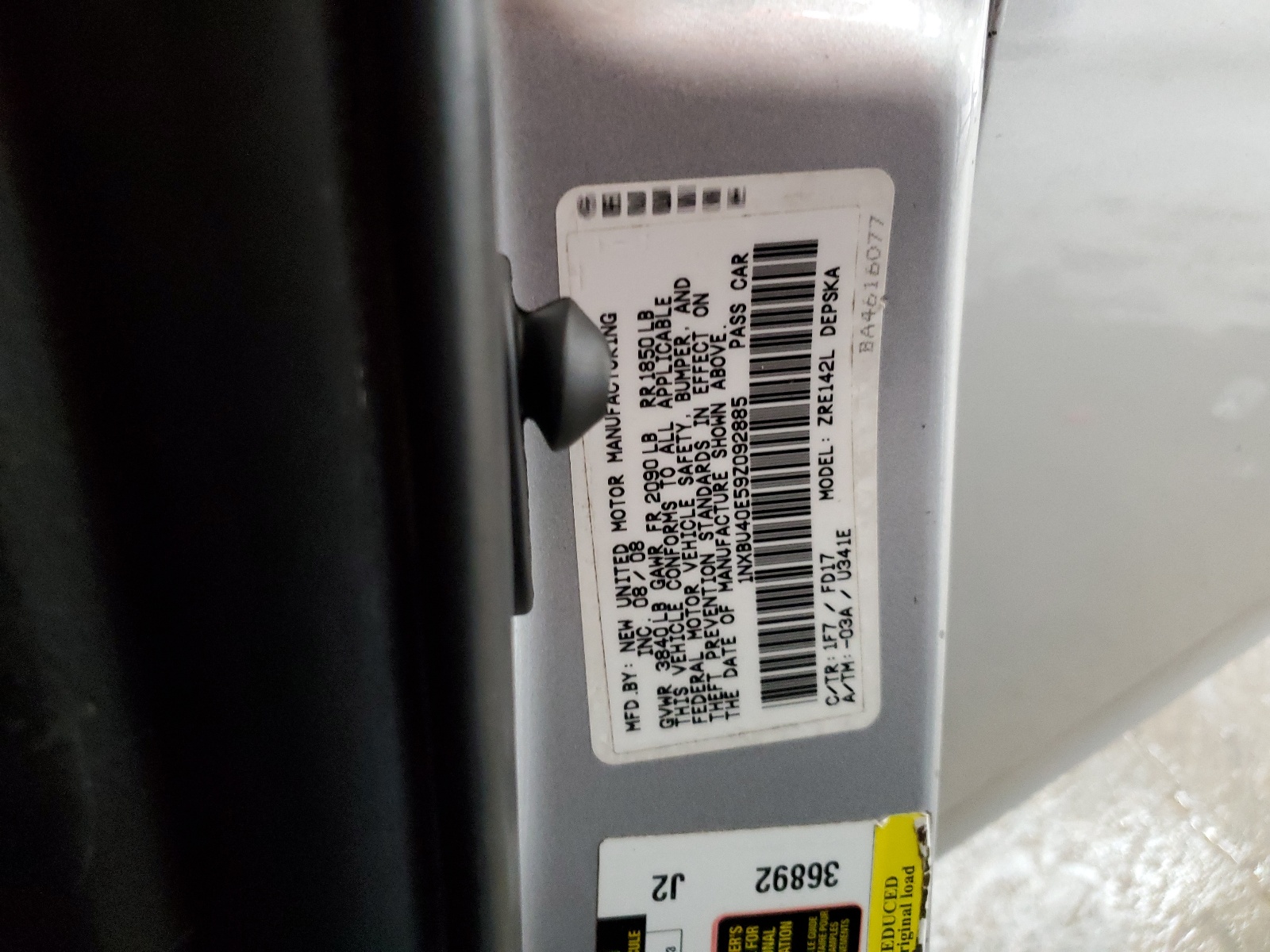 1NXBU40E59Z092885 2009 Toyota Corolla Base