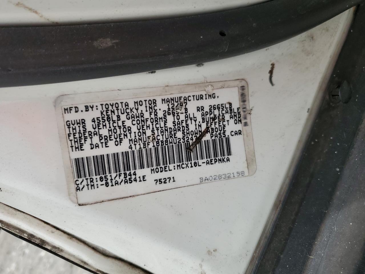 4T1BF18B8WU232474 1998 Toyota Avalon Xl