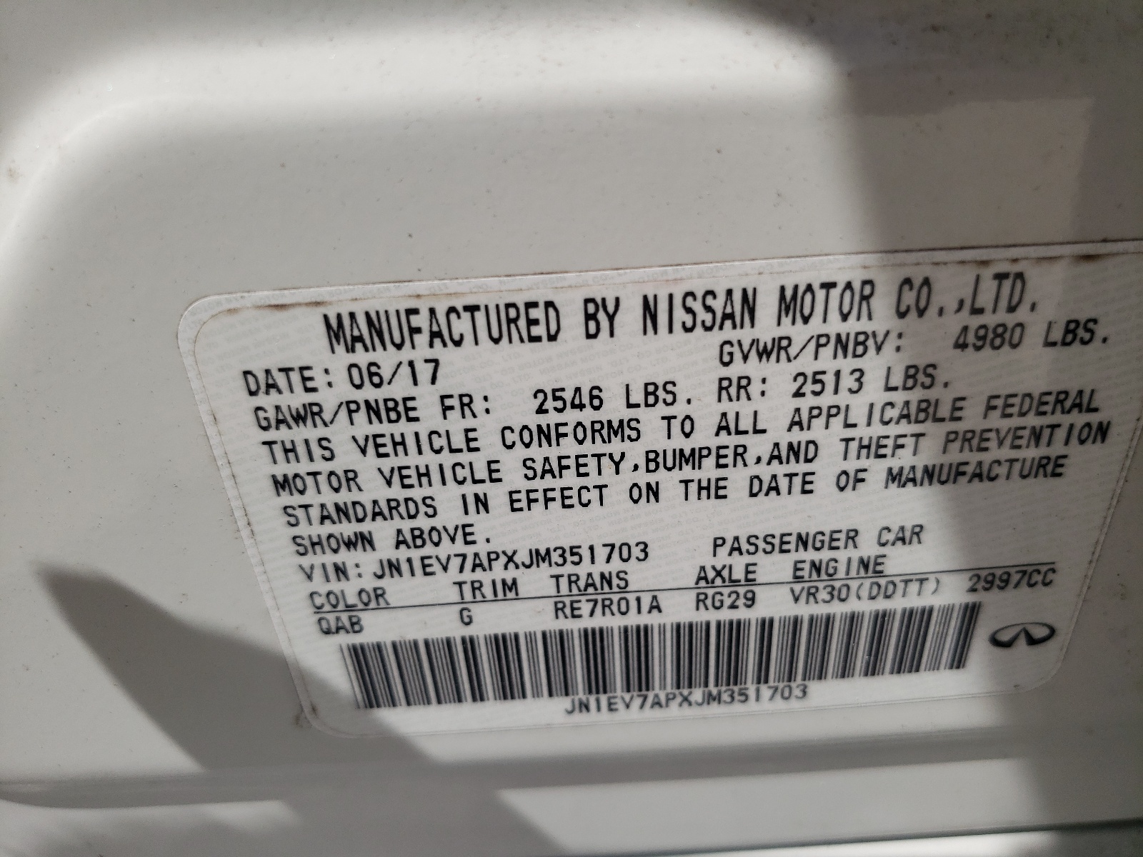 JN1EV7APXJM351703 2018 Infiniti Q50 Luxe