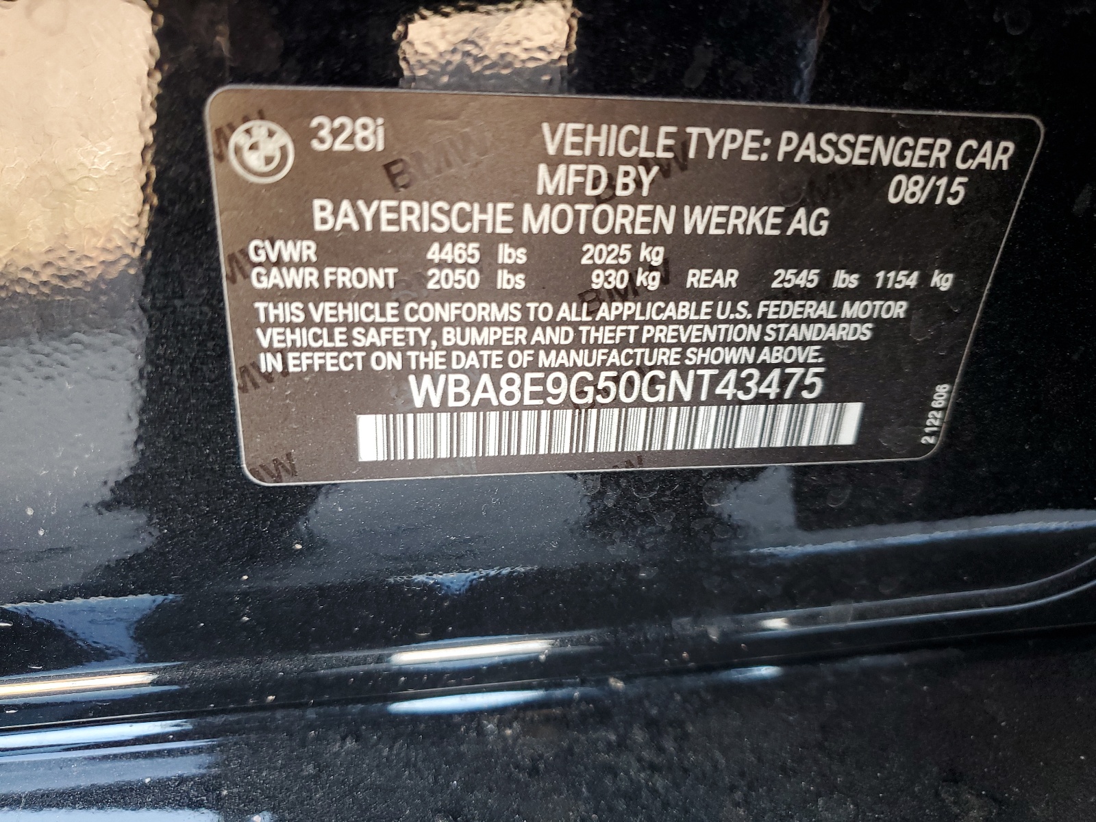 WBA8E9G50GNT43475 2016 BMW 328 I Sulev