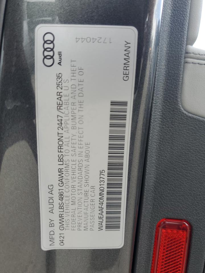 2021 Audi A4 Premium Plus 45 VIN: WAUEAAF40MN013775 Lot: 64379244
