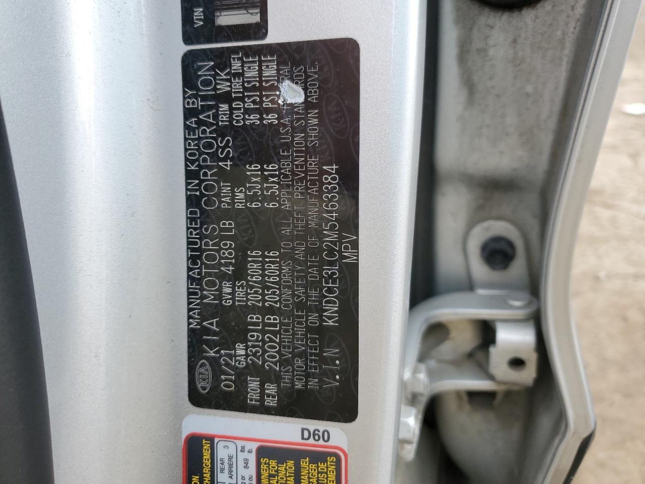 KNDCE3LC2M5463384 Kia Niro EX PR 12