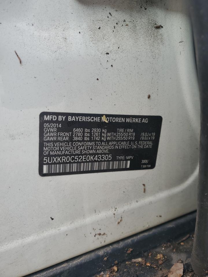 2014 BMW X5 xDrive35I VIN: 5UXKR0C52E0K43305 Lot: 64772584