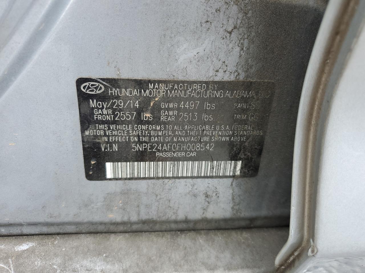 5NPE24AF0FH008542 2015 Hyundai Sonata Se