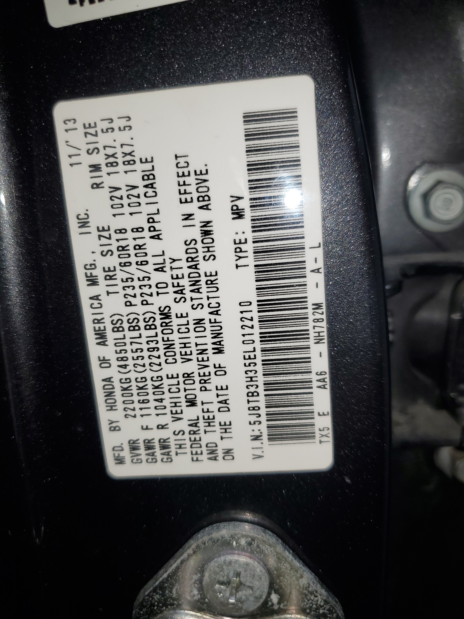 5J8TB3H35EL012210 2014 Acura Rdx