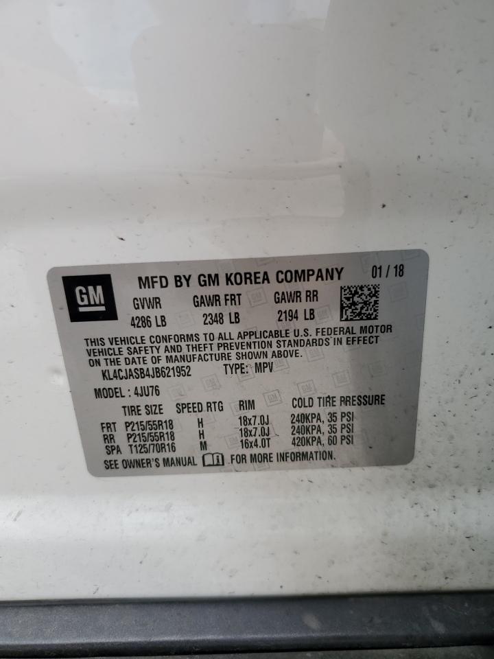 2018 Buick Encore Preferred VIN: KL4CJASB4JB621952 Lot: 63994514