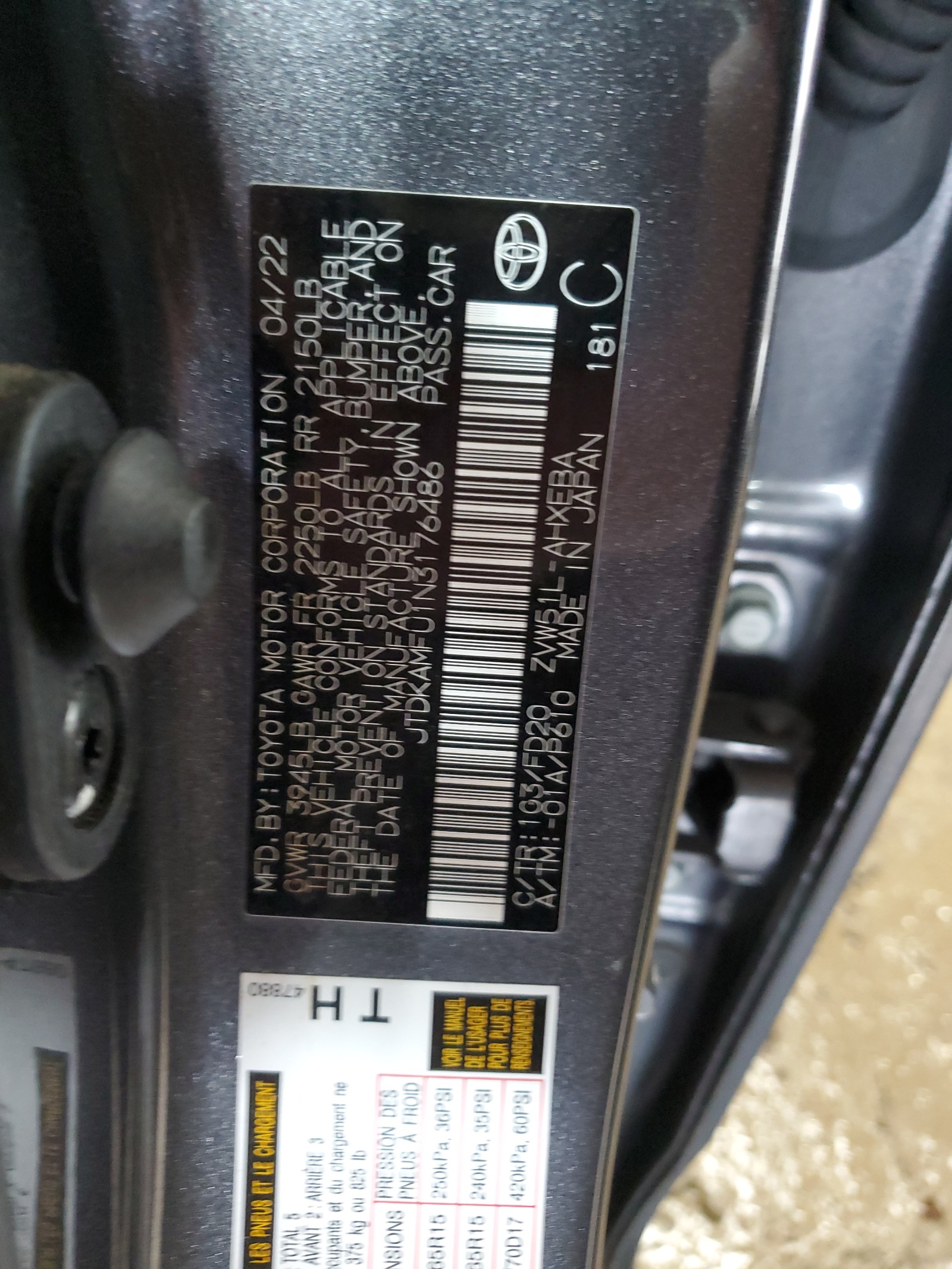 JTDKAMFU1N3176486 2022 Toyota Prius Night Shade