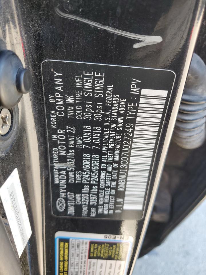 2007 Hyundai Veracruz Gls VIN: KM8NU13C07U027249 Lot: 62191194