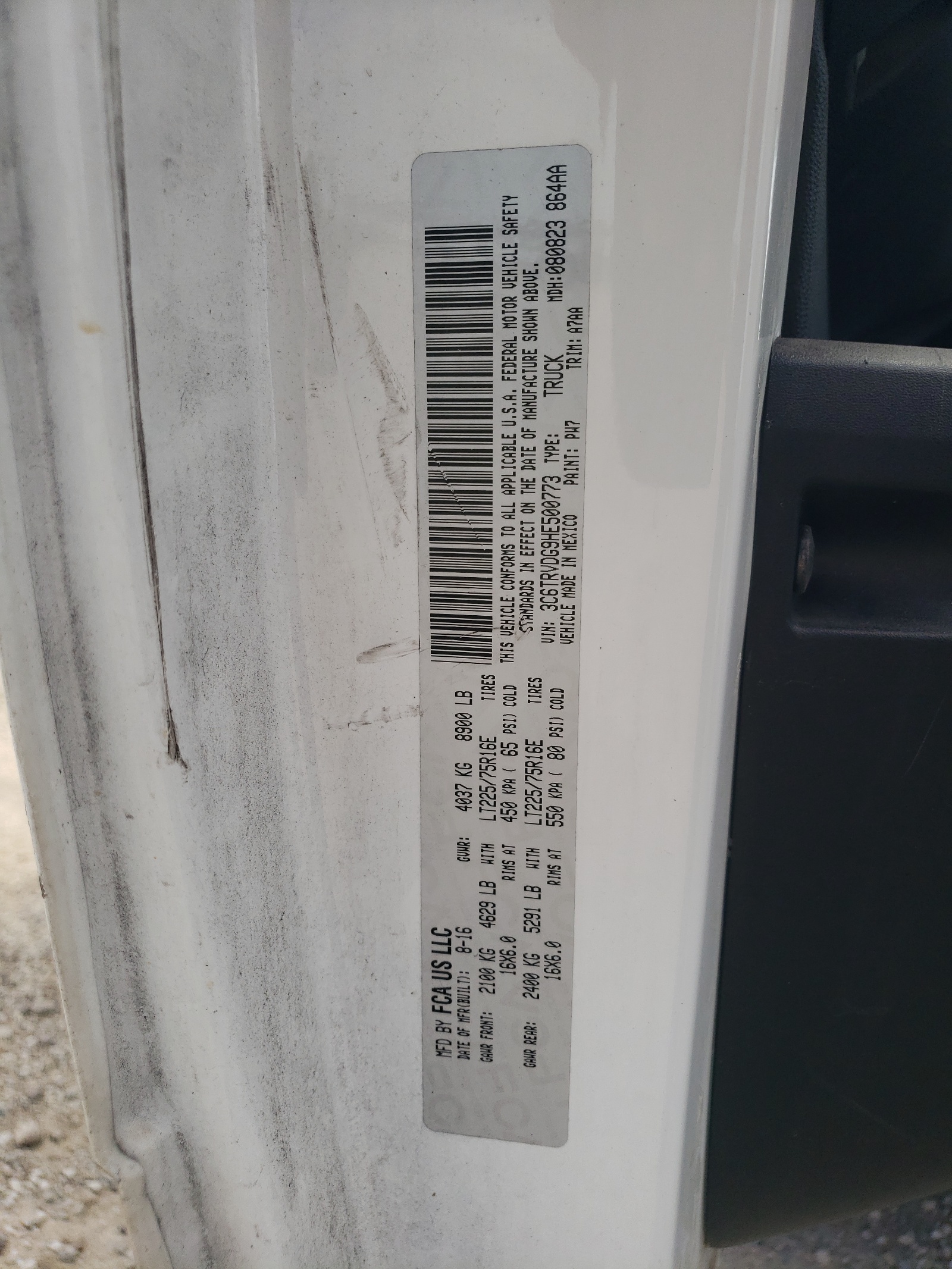 3C6TRVDG9HE500773 2017 Ram Promaster 2500 2500 High