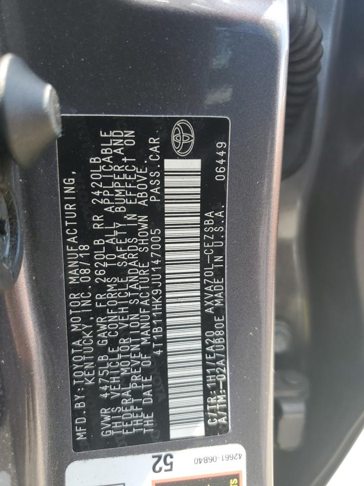 4T1B11HK9JU147005 2018 Toyota Camry L