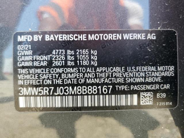 3MW5R7J03M8B88167 BMW 3 Series 330XI 12