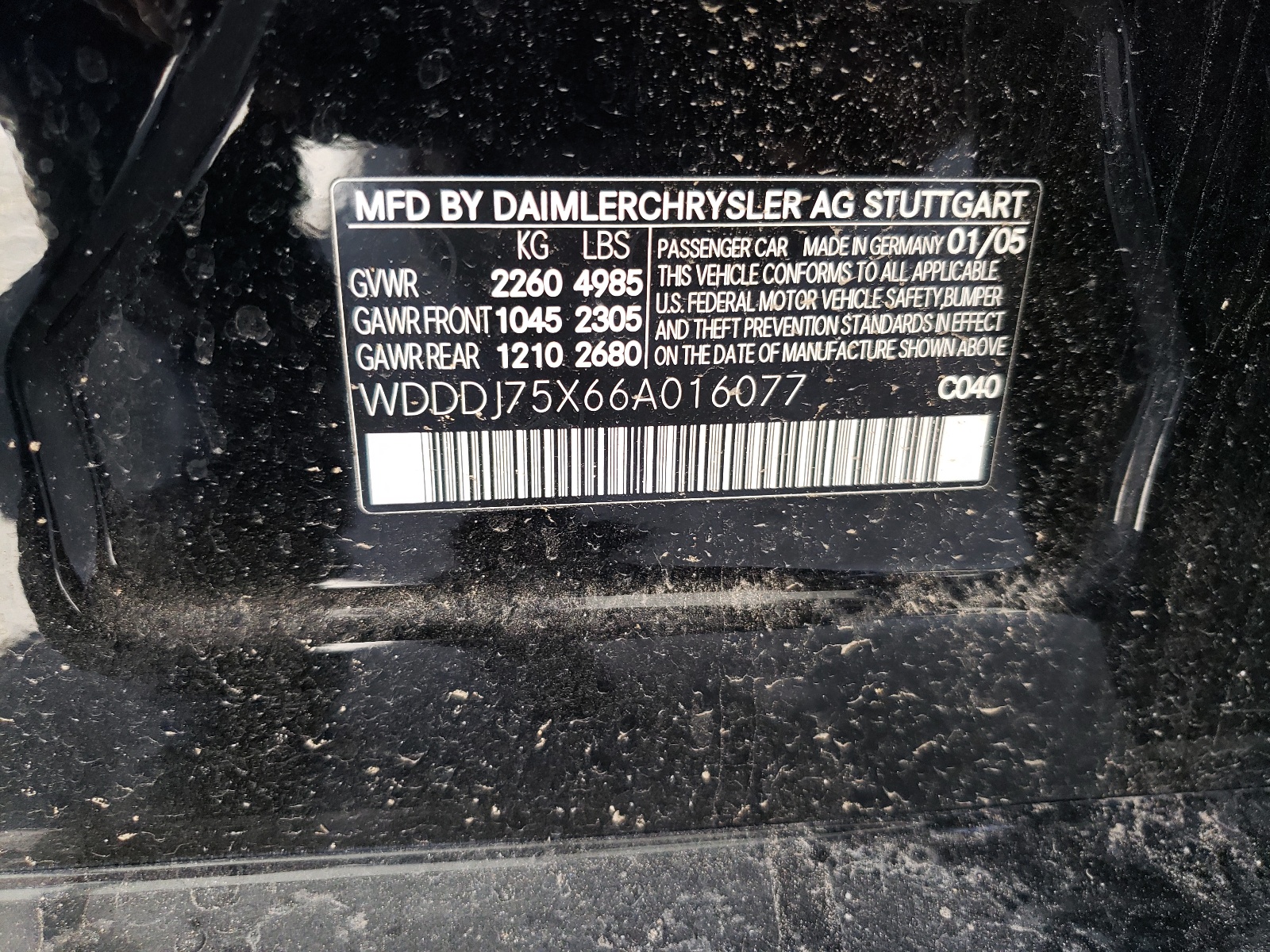 WDDDJ75X66A016077 2006 Mercedes-Benz Cls 500C