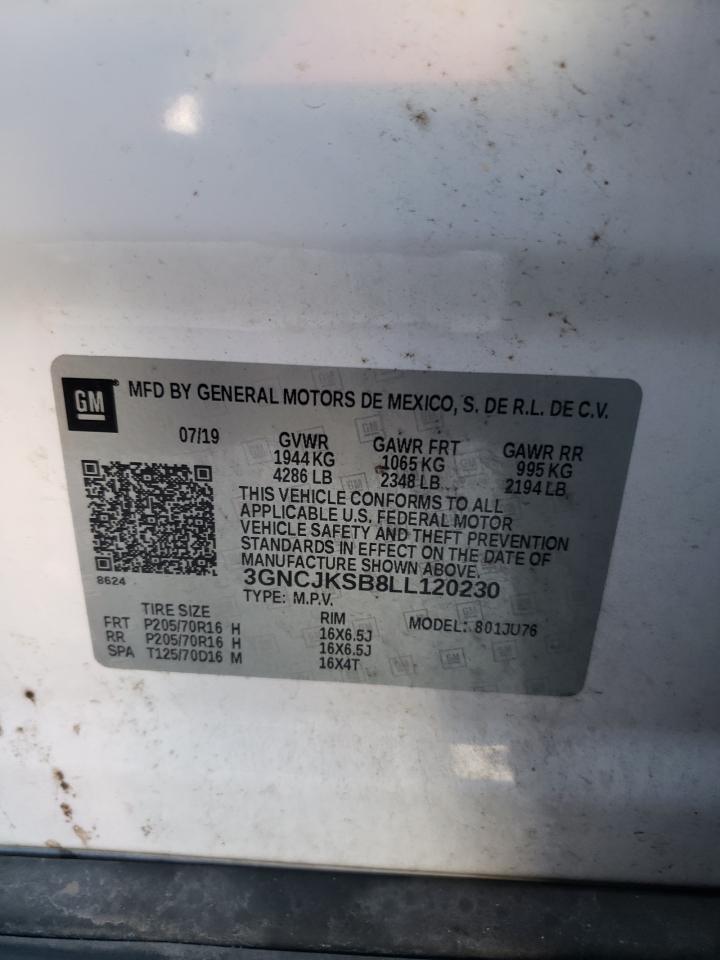 3GNCJKSB8LL120230 2020 Chevrolet Trax Ls