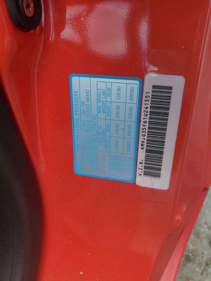 2001 Hyundai Tiburon VIN: KMHJG35F61U241551 Lot: 64102524