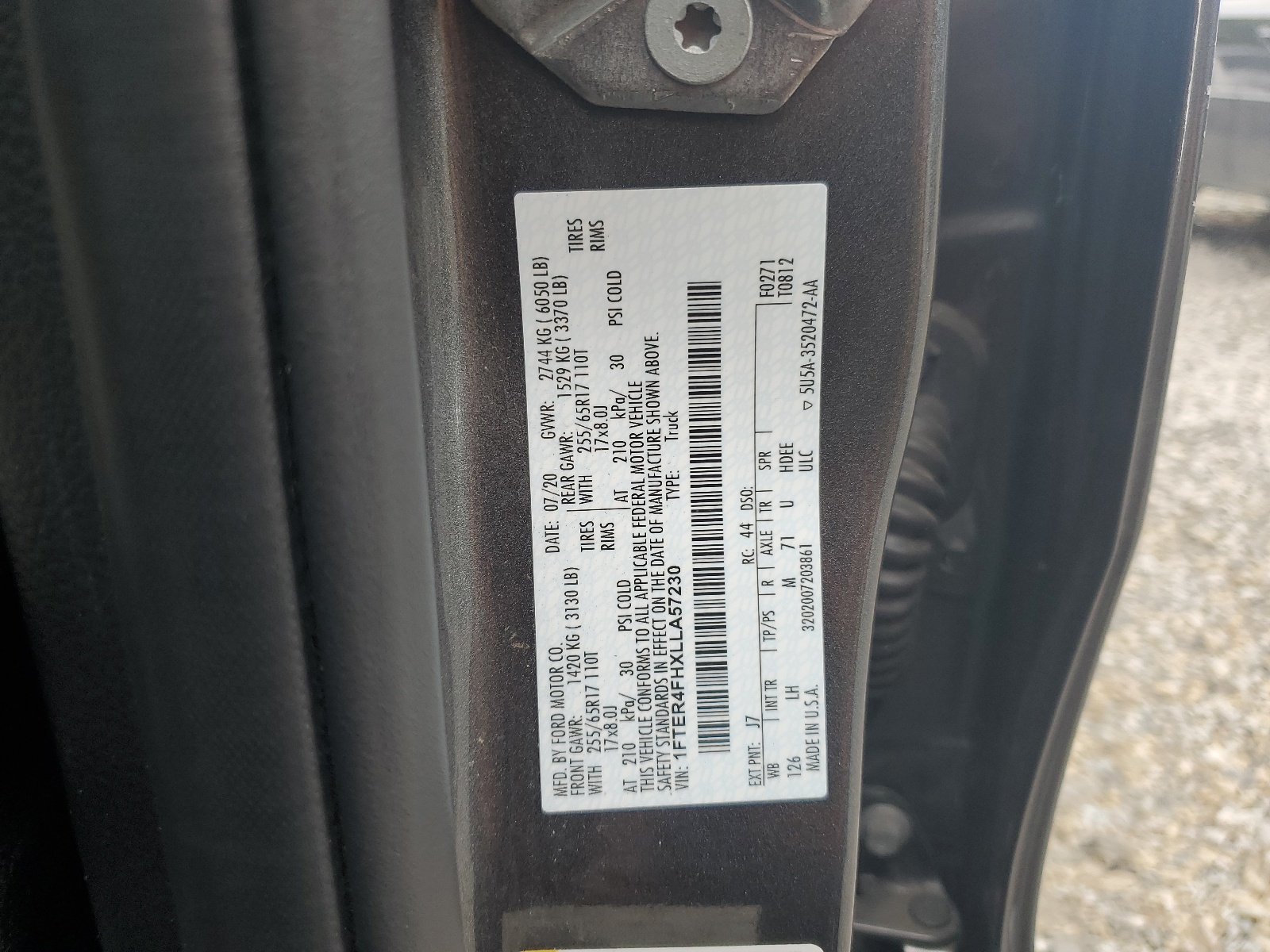 1FTER4FHXLLA57230 2020 Ford Ranger Xl