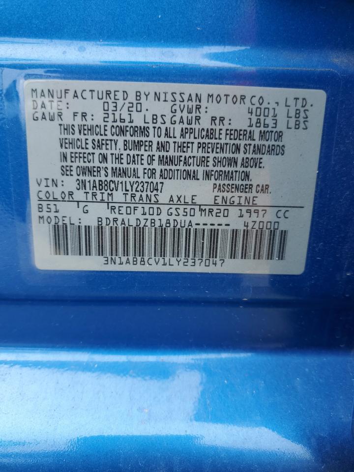 2020 Nissan Sentra Sv VIN: 3N1AB8CV1LY237047 Lot: 63204434