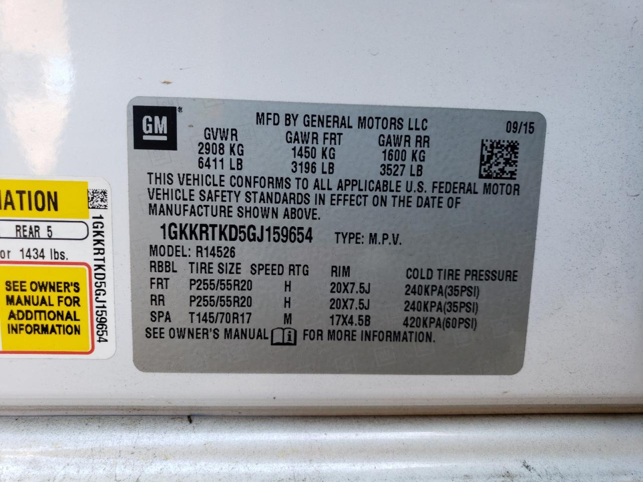 2016 GMC Acadia Denali VIN: 1GKKRTKD5GJ159654 Lot: 62494114