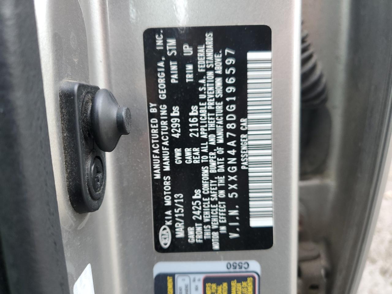 2013 Kia Optima Ex VIN: 5XXGN4A78DG196597 Lot: 63845744