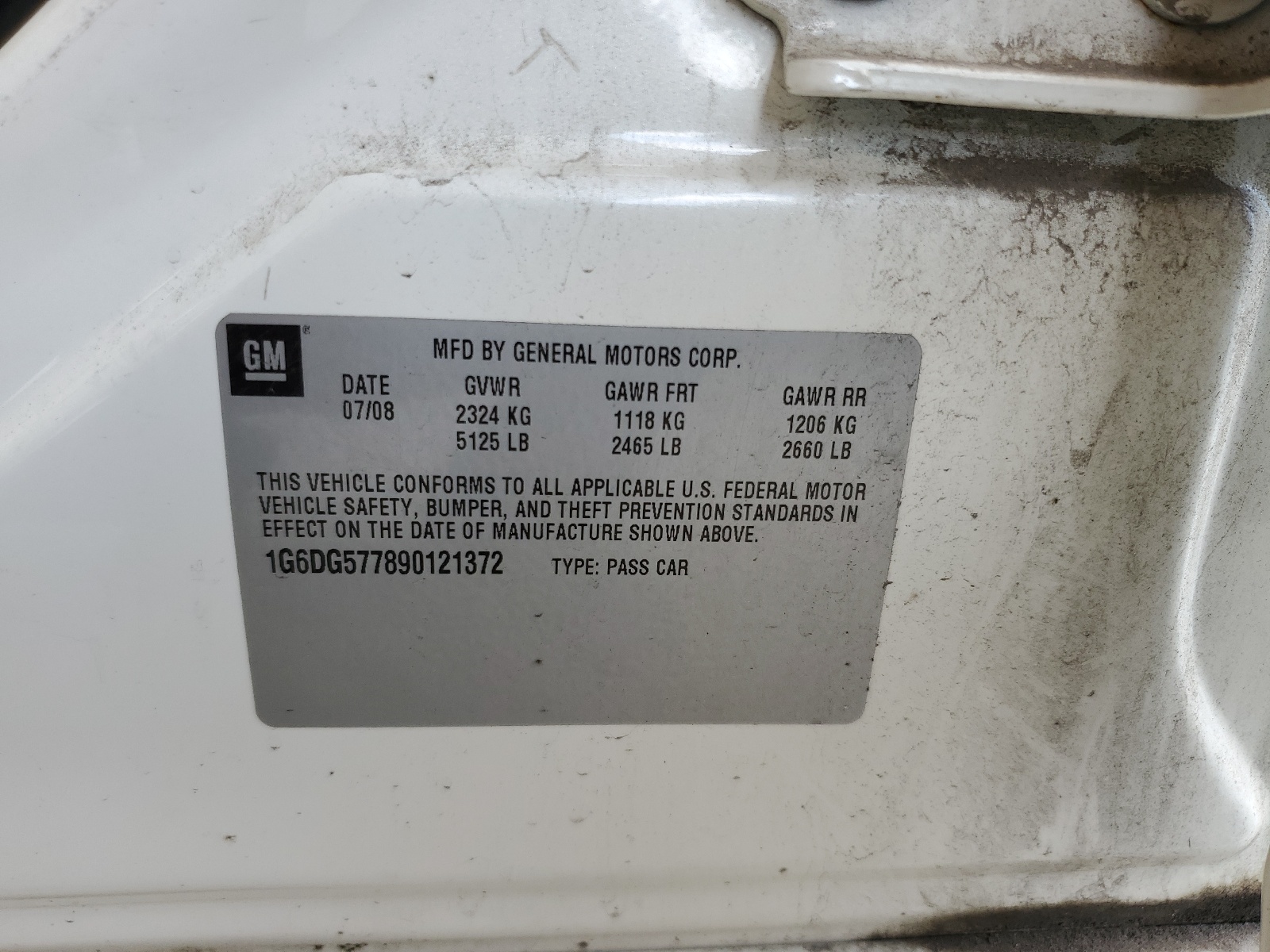 1G6DG577890121372 2009 Cadillac Cts