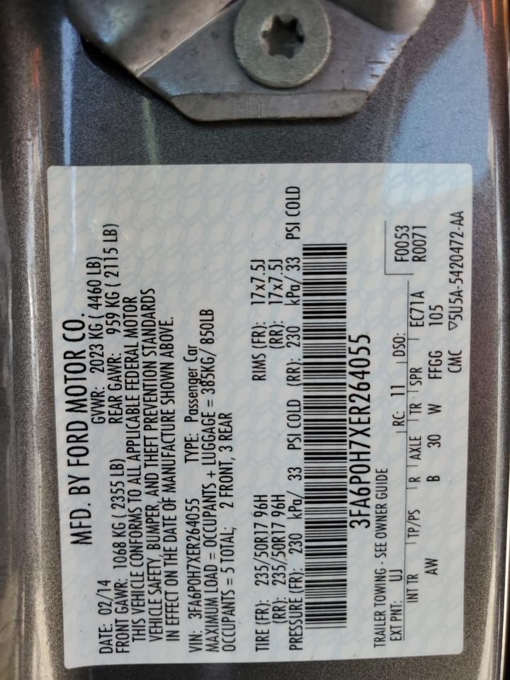 3FA6P0H7XER264055 2014 Ford Fusion Se