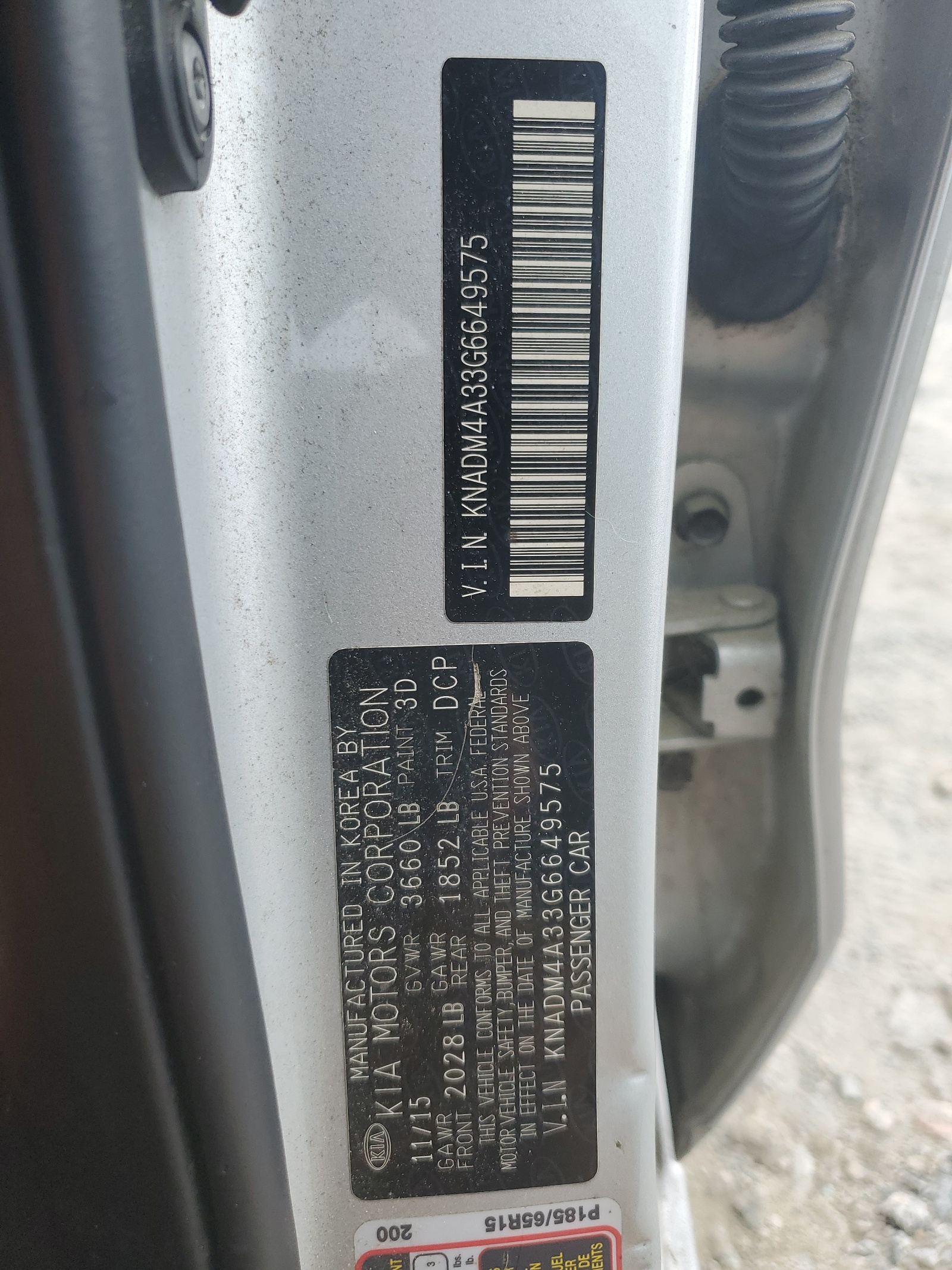 KNADM4A33G6649575 2016 Kia Rio Lx