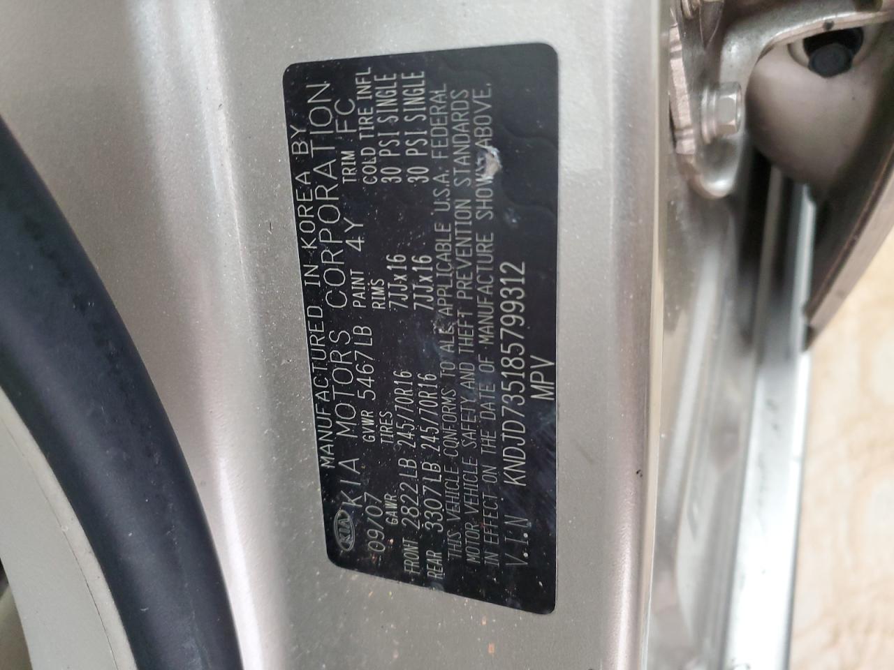 2008 Kia Sorento Ex VIN: KNDJD735185799312 Lot: 65145624